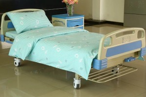 Y12 Poly Hospital Cotton Bed linen jalur hijau dengan bunga