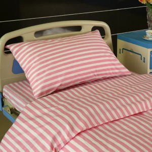L4 Polyester Cotton Hospital Sengetøy Pink Stripes
