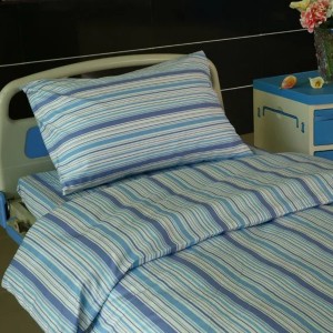 L9 hôpital de lit en coton lin rayures bleues