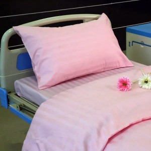 K10 CVC Pink Satin StripeHospital Bed Linen