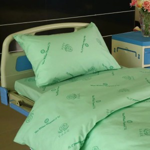 Bệnh viện Bed Linen cotton in với Bệnh viện Logo