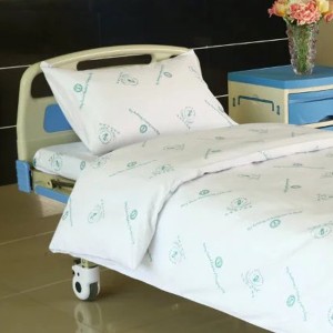 Hospital Bed linen kapas dengan Hospital Logo