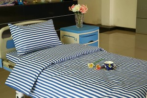 L2 Cotton Hospital Bed Linen Blue White stripes