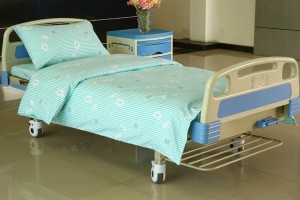 Y12 Poly Cotton Hospital Bed Linen Green Stripes with Flower