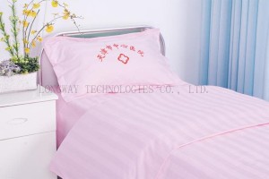 K10 CVC Pink Satin StripeHospital Bed Linen