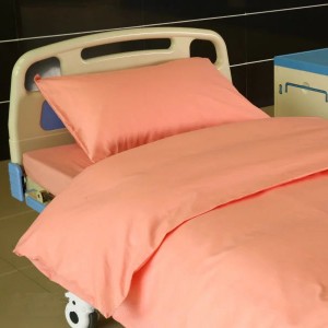 Factory wholesale Stain Stripe White Bed Sheets - D8 Cotton Pink Color Hospital Bed Linen – LONGWAY
