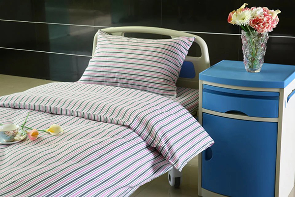 Chinese Professional Home Used Curtains - L4 Polyester Cotton Hospital Bed Linen Pink Stripes – LONGWAY