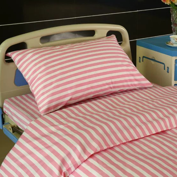 Chinese Professional Fr Hospital Privacy Curtain -
 L4 Polyester Cotton Hospital Bed Linen Pink Stripes – LONGWAY