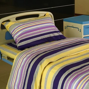 professional factory for Lab Coat For Hospital Use - Y20 Cotton Hospital Bed Linen Purple Yellow Stripes – LONGWAY