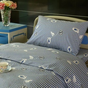 Europe style for Kitchen Curtains -
 Y9 Cotton Hospital Bed Linen Blue-white Stripe – LONGWAY