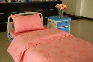 D8 Cotton Pink Color Hospital Bed Linen