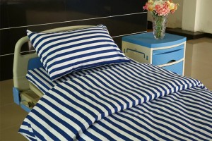 L2 Cotton Hospital Bed Linen Blue White stripes