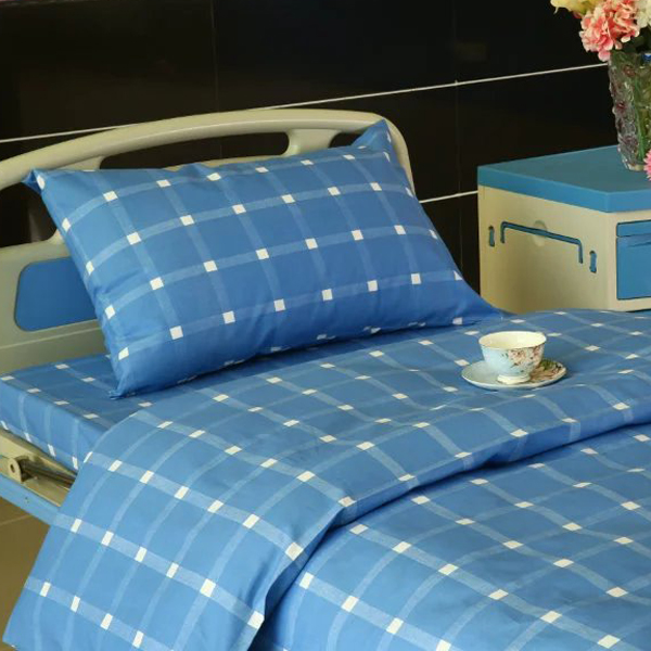 Reliable Supplier Flat Bed Sheet -  E12 Cotton Checkered Hospital Bed Linen  – LONGWAY