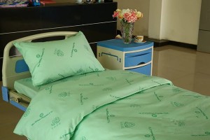 D7 Cotton Green Color Hospital Bed Linen