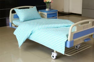 L3 Poly Cotton T65C35 Hospital Bed Linen Green White Stripe
