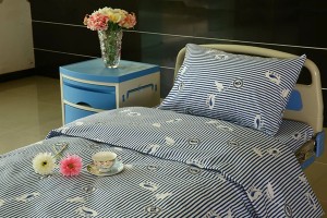 Y9 Cotton Hospital Bed Linen Blue-white Stripe