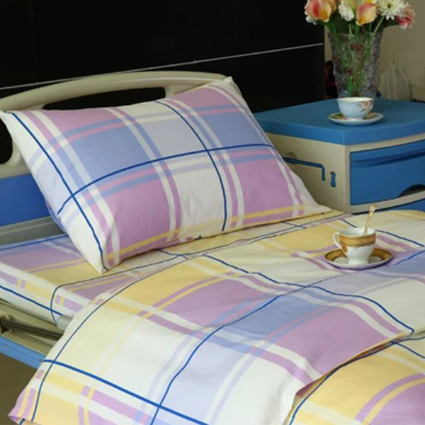 2017 Latest Design Rail Slide Curtains - E11 Cotton Hospital Bed Linen Big Checks – LONGWAY
