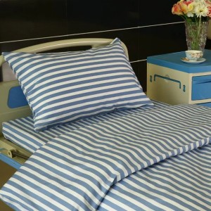 Best Price on Privacy Curtain Fabric - L2 Cotton Hospital Bed Linen Blue White stripes – LONGWAY