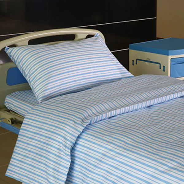 Manufactur standard Fire Proof Hospital Partition Curtain - Y17 Cotton Hospital Bed Linen Blue Slim Stripes – LONGWAY