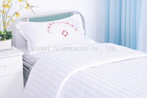 Y15 Cotton Satin Stripe Bleached White Hospital Bed Linen
