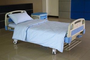 Y17 Cotton Hospital Bed Linen Blue Slim Stripes