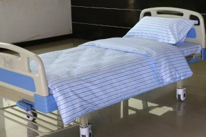 Y17 Cotton Hospital Bed Linen Blue Slim Stripes