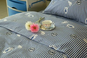 Y9 Cotton Hospital Bed Linen Blue-white Stripe