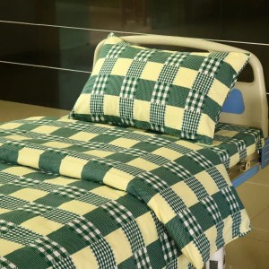 China Supplier Hospital Cubicle Curtain Honeycomb Board - E13 Cotton Hospital Bed Linen Yellow-green Big Check – LONGWAY