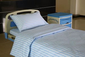 Y17 Cotton Hospital Bed Linen Blue Slim Stripes